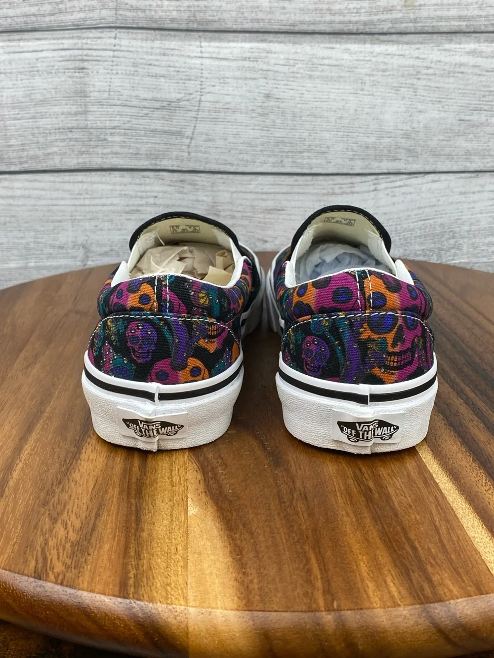 Vans Classic Slip On Trippy Drip Skulls Mushrooms Sneaker Women’s Shoe Size 6.5